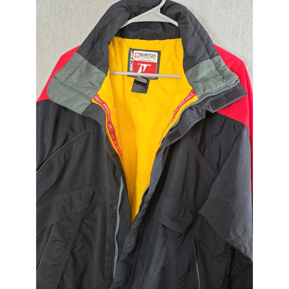 Burton Tactic Mens L Snowboarding Ski Jacket Black Red Coat Winter Tubing Active